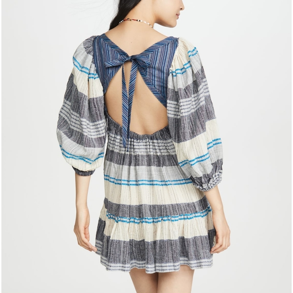 Free People All Lined Up Blue Multi Striped Dress - Picture 2 of 7